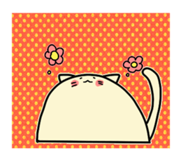 Kawaii Chubby Cat with polka dot sticker #5337147