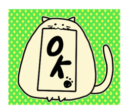 Kawaii Chubby Cat with polka dot sticker #5337148
