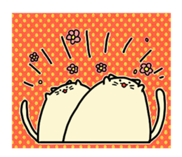 Kawaii Chubby Cat with polka dot sticker #5337151
