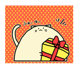 Kawaii Chubby Cat with polka dot sticker #5337169