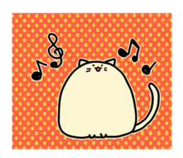 Kawaii Chubby Cat with polka dot sticker #5337172