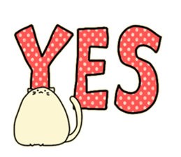 Kawaii Chubby Cat with polka dot sticker #5337174