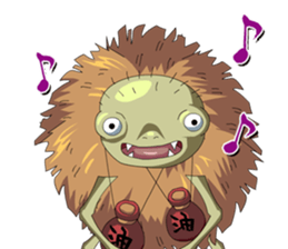 Uta and GhostHouse in the woods. sticker #5337311