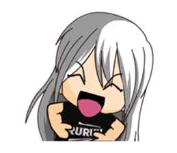 Ruruu girl with purple eyes & white hair sticker #5344206