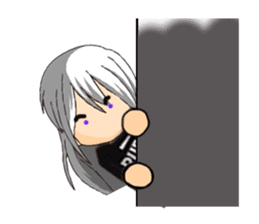 Ruruu girl with purple eyes & white hair sticker #5344213