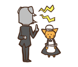 Dog butler and cat housemaid sticker #5344919
