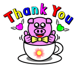 PINK PIG - CUTE FUNNY & HAPPY sticker #5345552