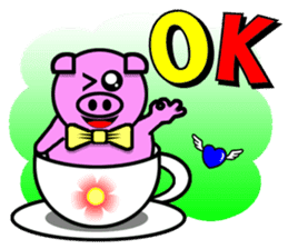 PINK PIG - CUTE FUNNY & HAPPY sticker #5345553