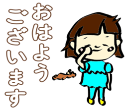 Girl of the pretty primary schoolchild sticker #5349918