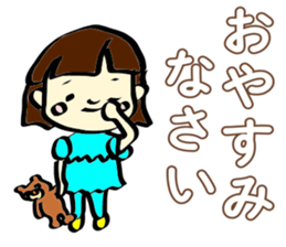 Girl of the pretty primary schoolchild sticker #5349919