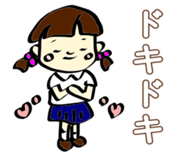 Girl of the pretty primary schoolchild sticker #5349939