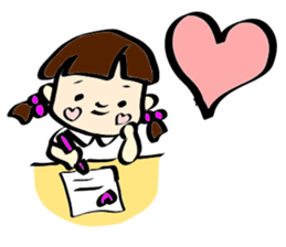 Girl of the pretty primary schoolchild sticker #5349950