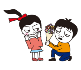 Love2 couple Hanako and Tarou. No.1 sticker #5350228