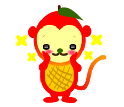 Apple mango monkey sticker #5350281