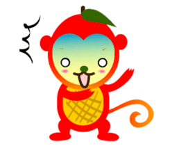 Apple mango monkey sticker #5350293