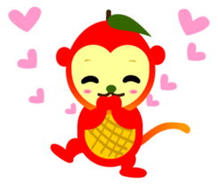 Apple mango monkey sticker #5350298