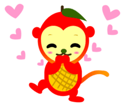 Apple mango monkey sticker #5350298