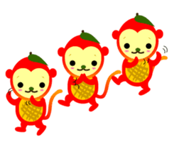 Apple mango monkey sticker #5350310