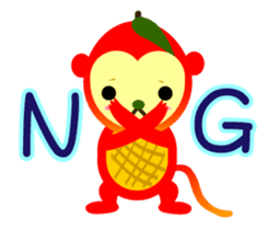 Apple mango monkey sticker #5350314