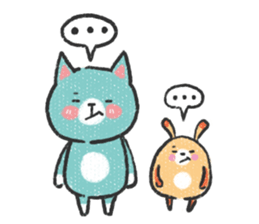 Buruko cat & Ponka rabbit sticker #5354160
