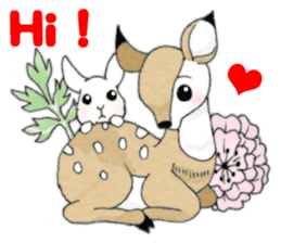 fawn and bunny. sticker #5355876