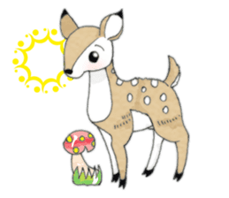 fawn and bunny. sticker #5355894