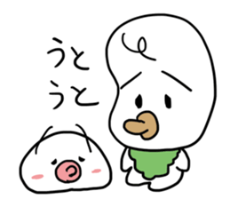 Spineless Boy with funny friends sticker #5358707