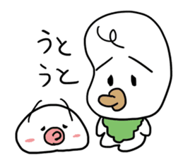 Spineless Boy with funny friends sticker #5358707