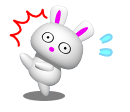 Punyo-punyo rice cake rabbit sticker #5359964