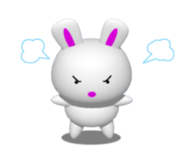 Punyo-punyo rice cake rabbit sticker #5359966