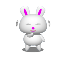 Punyo-punyo rice cake rabbit sticker #5359971