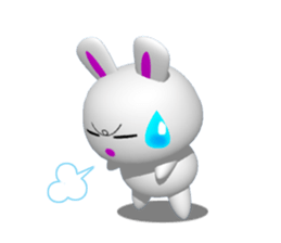 Punyo-punyo rice cake rabbit sticker #5359974