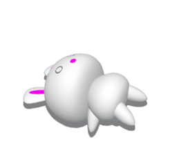 Punyo-punyo rice cake rabbit sticker #5359979