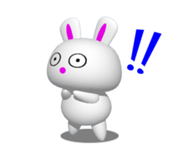 Punyo-punyo rice cake rabbit sticker #5359980