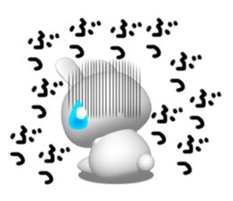 Punyo-punyo rice cake rabbit sticker #5359981