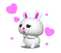 Punyo-punyo rice cake rabbit sticker #5359982