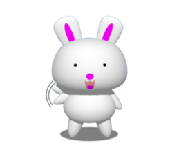 Punyo-punyo rice cake rabbit sticker #5359987