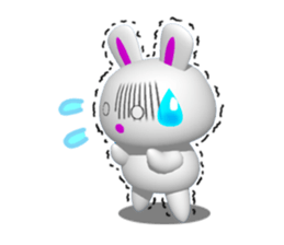 Punyo-punyo rice cake rabbit sticker #5359988