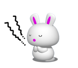 Punyo-punyo rice cake rabbit sticker #5359990