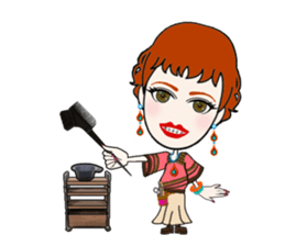 Female hairdresser in Kansai sticker #5362653