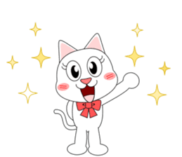 Always cheerful white cat sticker #5364396
