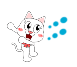 Always cheerful white cat sticker #5364397