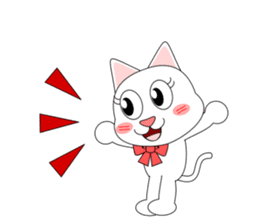 Always cheerful white cat sticker #5364398