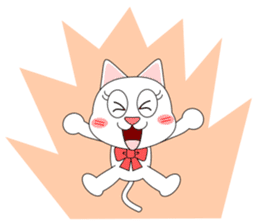 Always cheerful white cat sticker #5364399