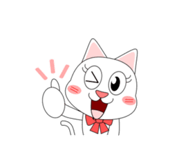 Always cheerful white cat sticker #5364400
