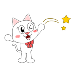 Always cheerful white cat sticker #5364401
