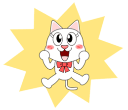 Always cheerful white cat sticker #5364403