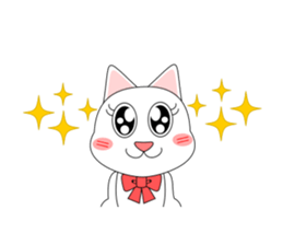 Always cheerful white cat sticker #5364405