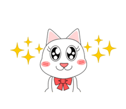 Always cheerful white cat sticker #5364405