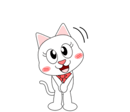 Always cheerful white cat sticker #5364406